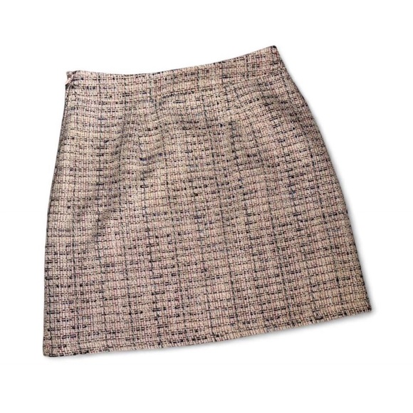 LOFT Tweed Mini Skirt - Cream and Blue - Picture 3 of 4